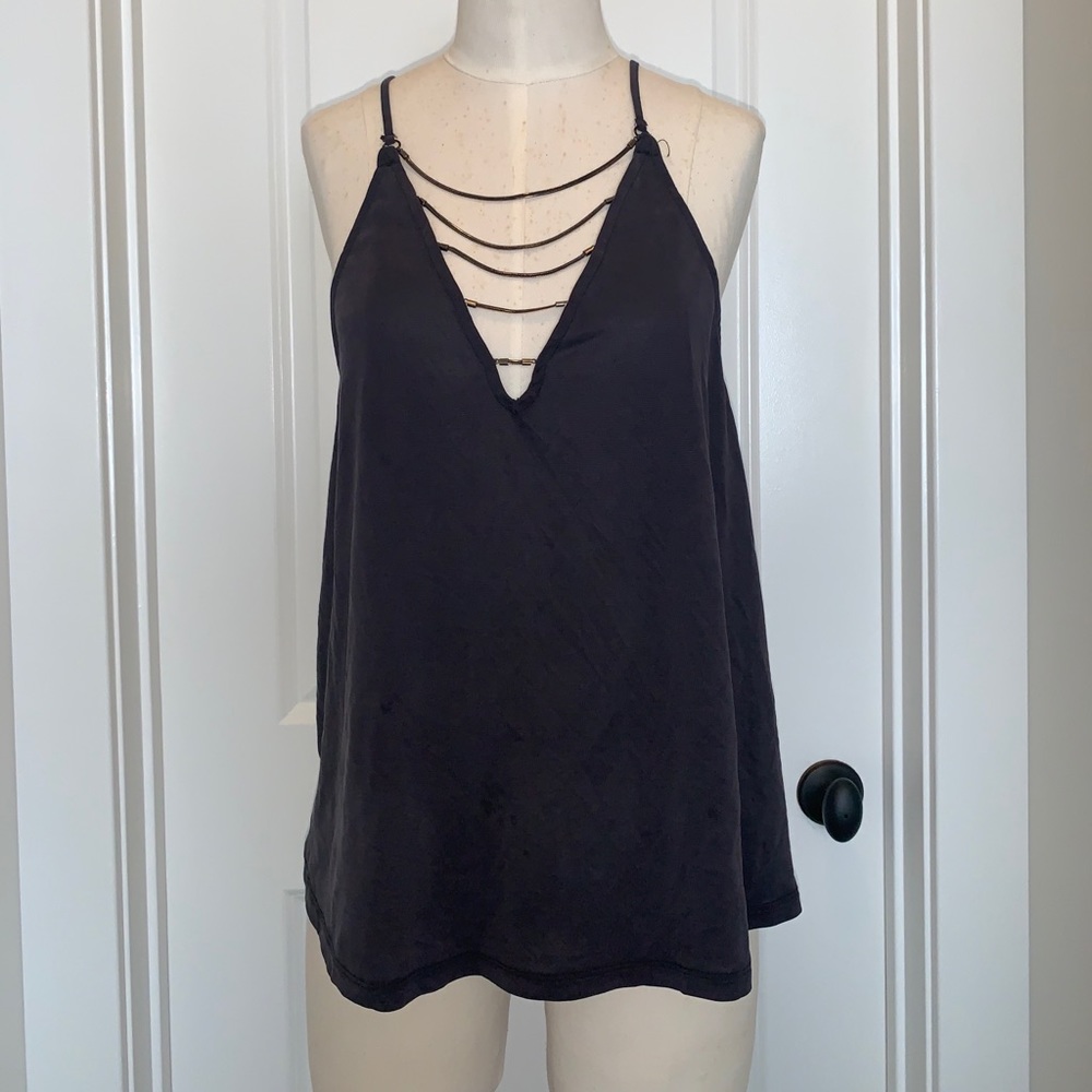 Silence + Noise Chain Gray Tank